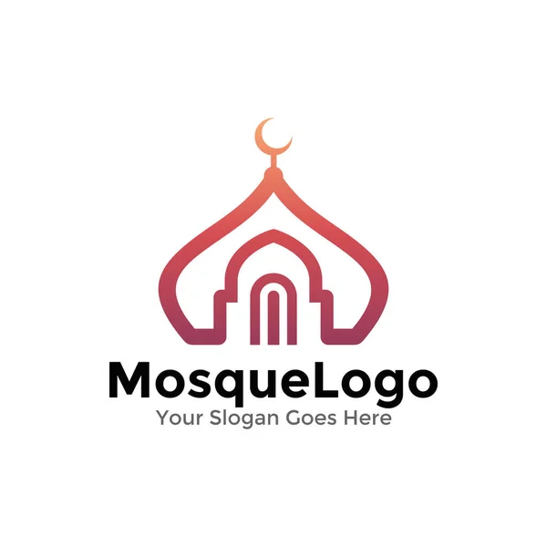 Vetor Logotipo Islâmico Design Muçulmano Criativo Design Logotipo Mesquita Simples — Vetor de Stock