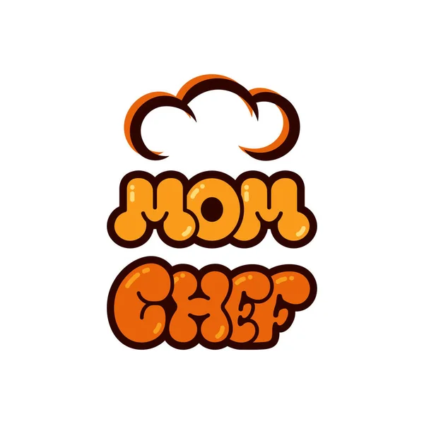 Maman Chef Bulle Lettrage Logo Vecteur Typographie Chef Modèle Conception — Image vectorielle