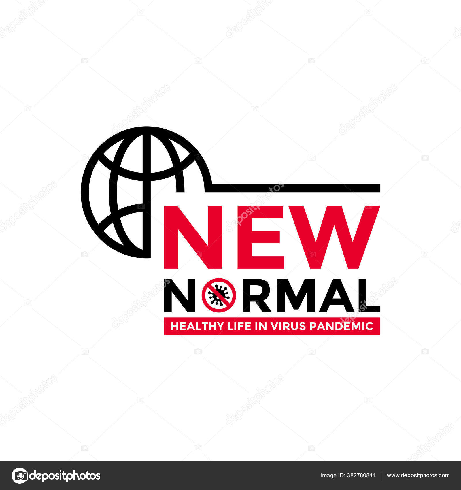 New Normal Words Logo Concept Design World Globe Icon Poster Vector Image By C Sejalanart Vector Stock 382780844 depositphotos