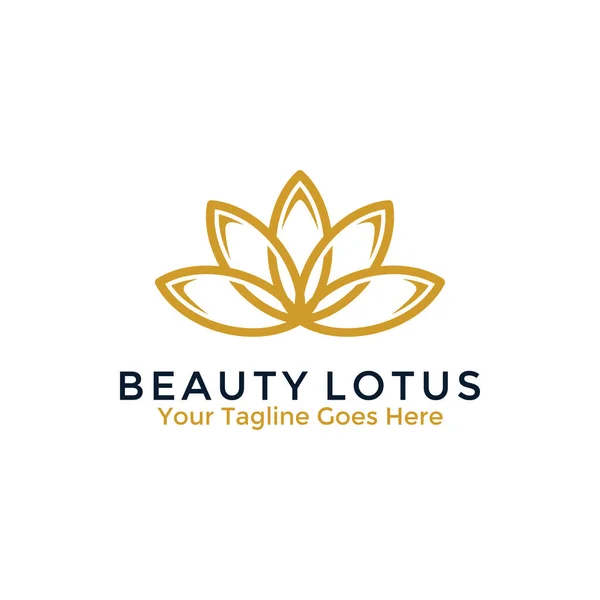 Beauty Lotus Flower Logo Design Template Illustrazione Vettoriale — Vettoriale Stock