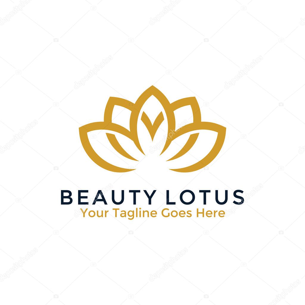 Beauty Lotus Flower Logo Design Template. Vector illustration.