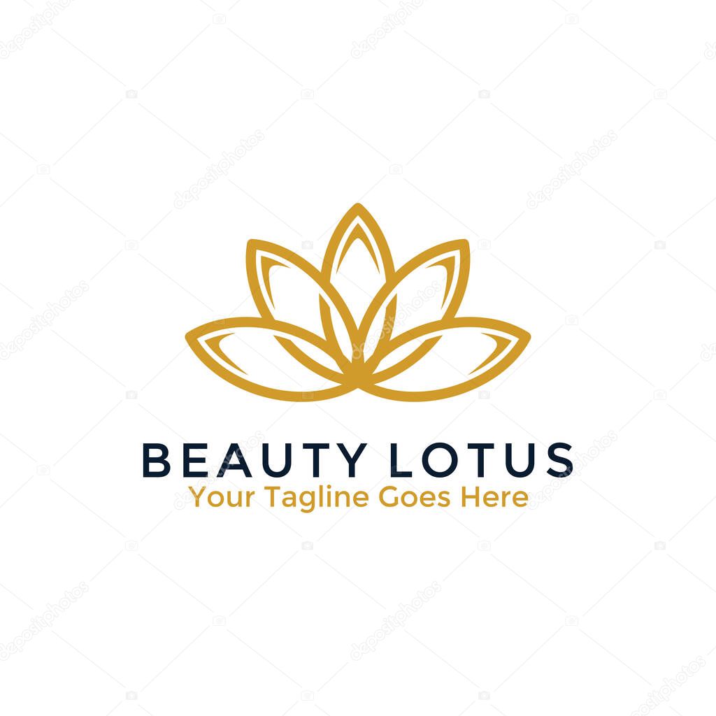 Beauty Lotus Flower Logo Design Template. Vector illustration.