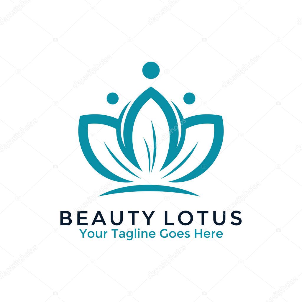 Beauty Lotus Flower Logo Design Template. Vector illustration.