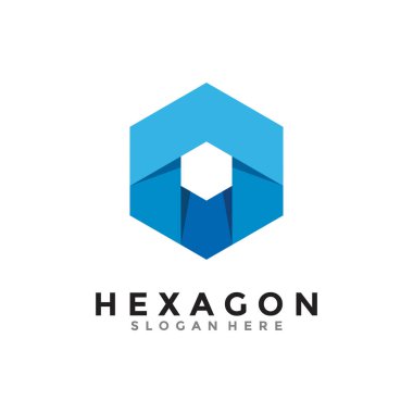 Soyut altıgen logo vektörü. Küp logosu. Yaratıcı geometrik logo tasarımı kavramı.