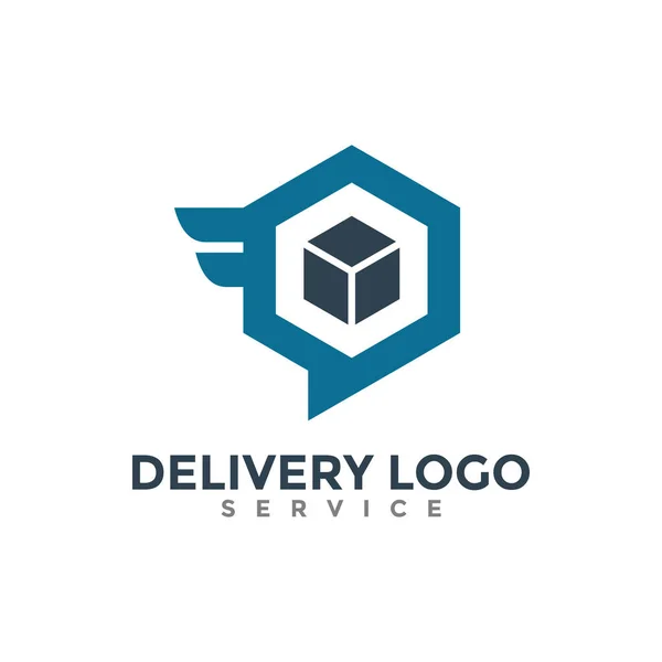 Snelle Levering Diensten Logo Design Template Levering Gesprekken Forum Logo — Stockvector