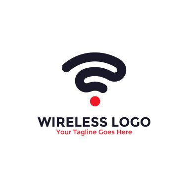 Soyut kablosuz logo vektörü. Sinyal dalgası ve kablosuz bağlantı kavramı.