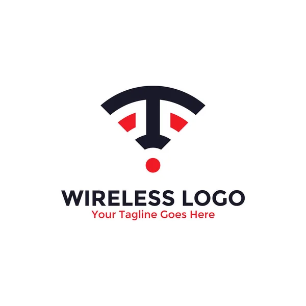 Letter Abstract Wireless Logo Vector Signal Wave Wifi Connection Concept — Stock Vector