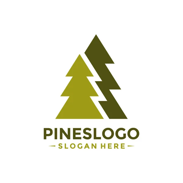 Plantilla Diseño Logotipo Árbol Pino Ilustración Vectorial — Vector de stock