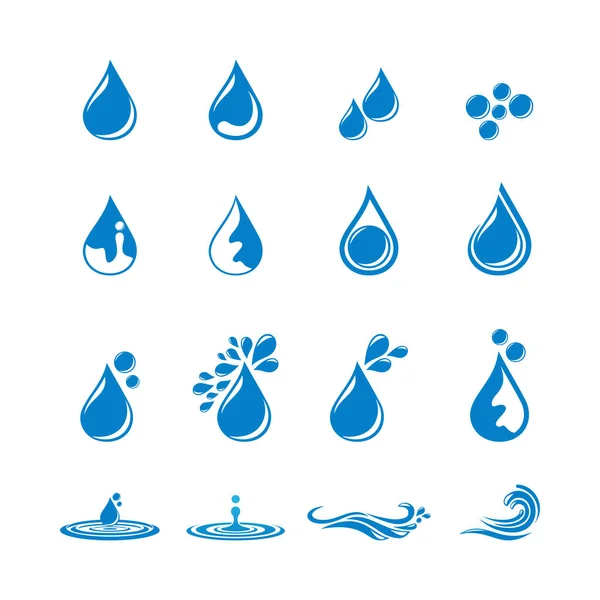 Set Von Wasser Und Wassertropfen Icon Design Illustration Vektor — Stockvektor