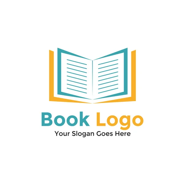 Boka Logo Design Mall Vektorillustration Logotyp För Kreativa Utbildningar — Stock vektor