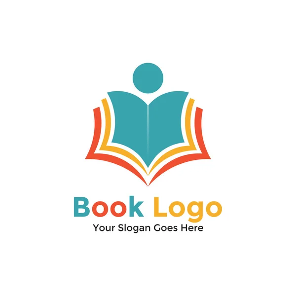 Boek Logo Design Template Vector Illustratie Logo Creatief Onderwijs — Stockvector