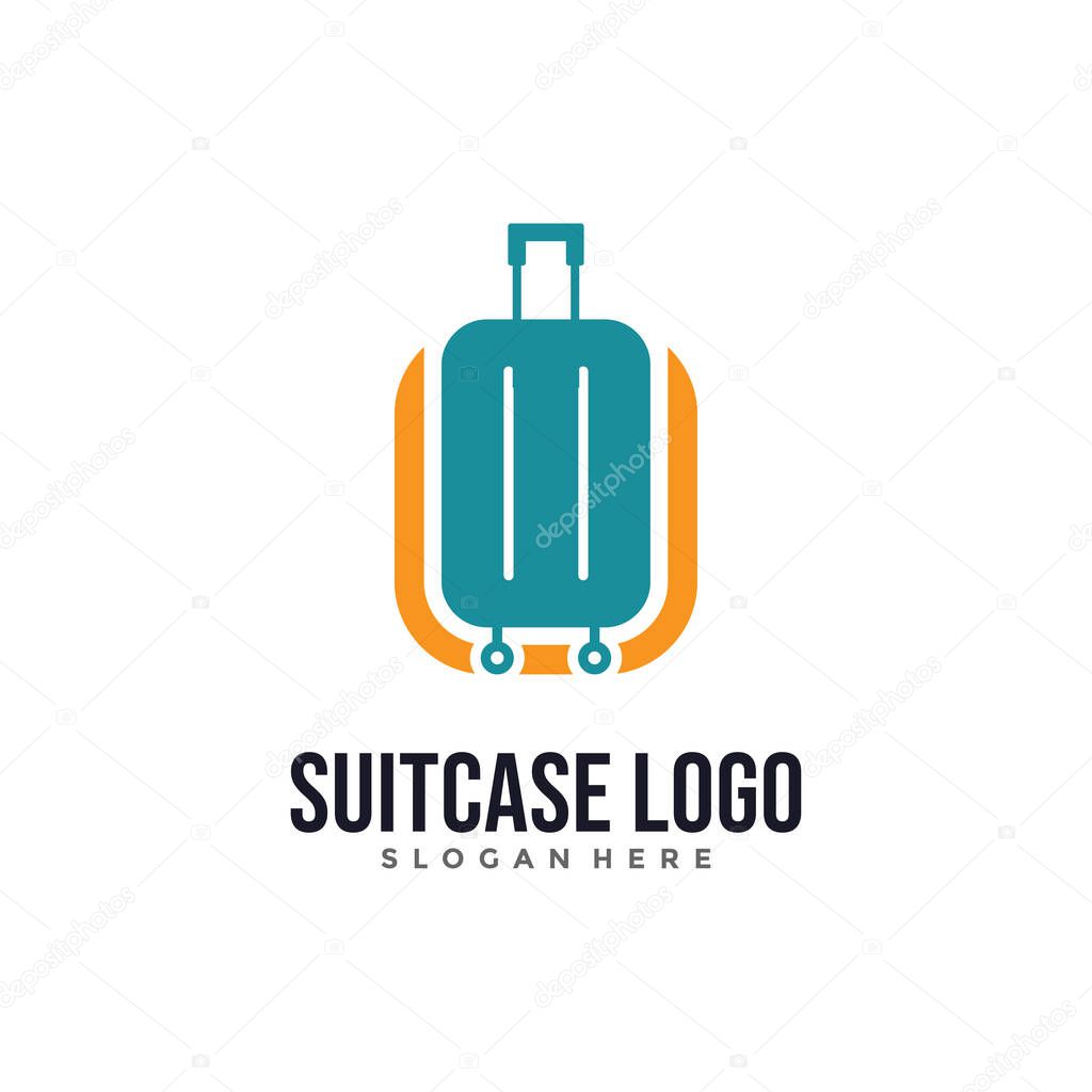 Abstract business suitcase vector logo template. Luggage logo. Bag logo concept.