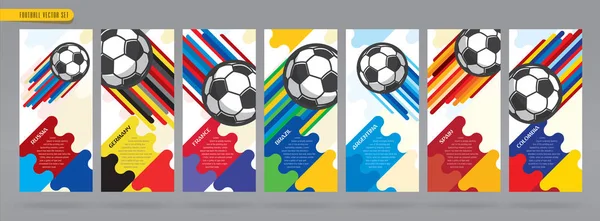 Voetbal Kaart Ontwerp Voetbal Vector Set — Stockvector