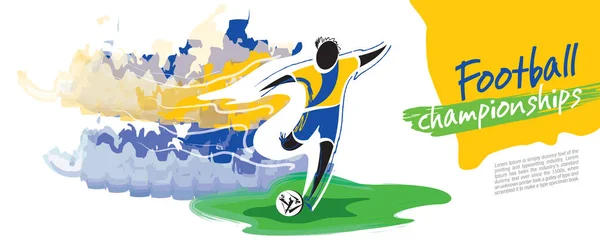 橄榄球冠军媒介 艺术性的比喻足球字符 — 图库矢量图片