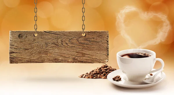 Coffee Wooden Board — Stock Photo, Image