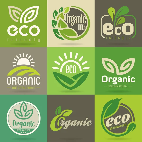 Ökológia Ikon Készlet Eco Ikonok — Stock Vector