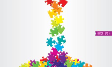 Spilled colored vector puzzles clipart
