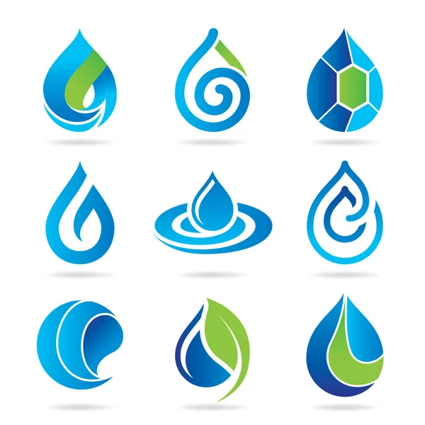 Conjunto Icono Gota Agua — Vector de stock