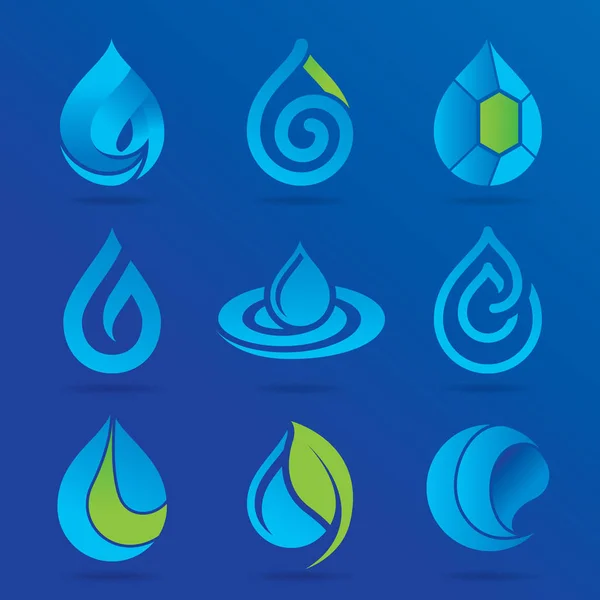 Water Drop Pictogrammenset — Stockvector