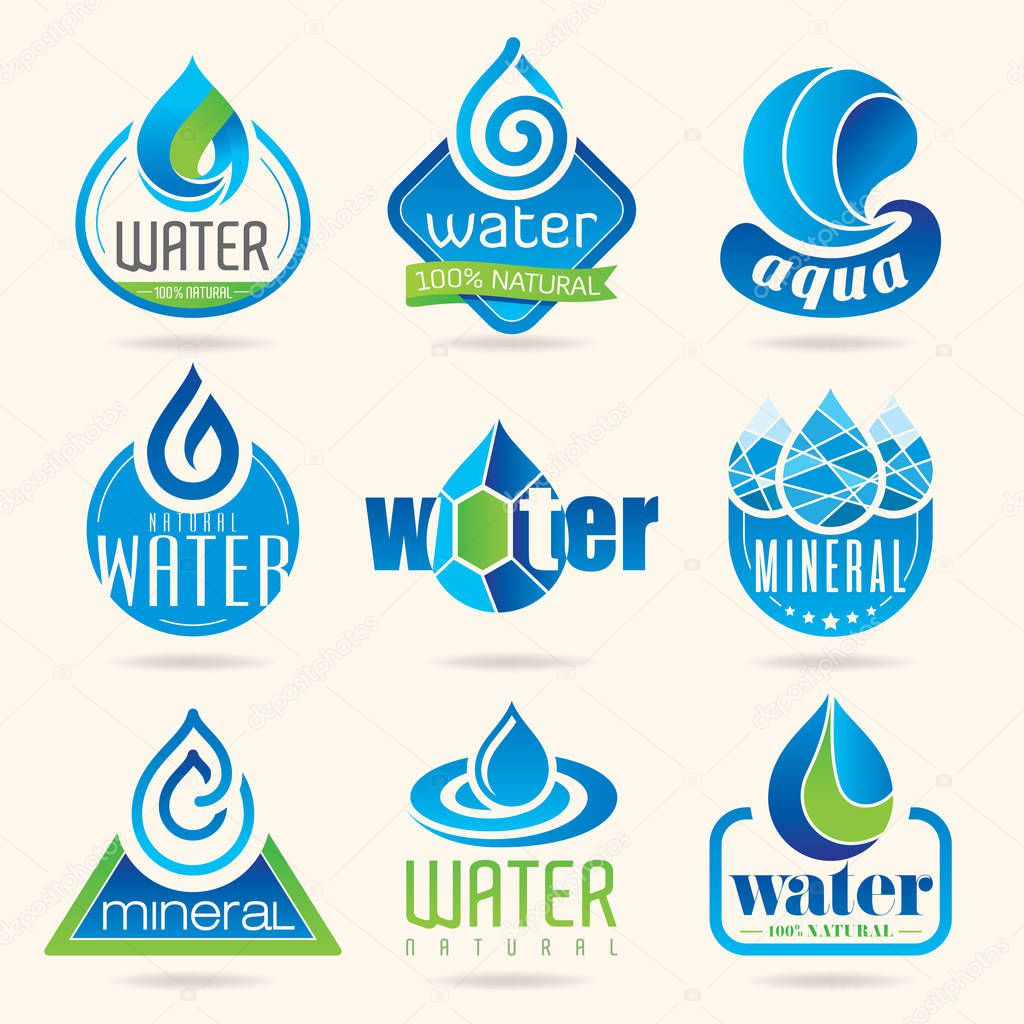 Water drop icon set