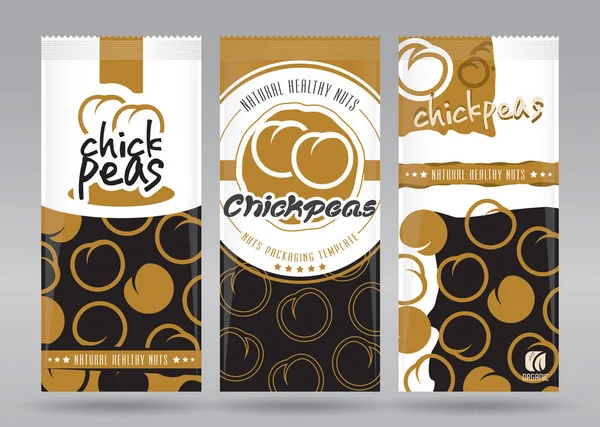 Chickpeas packaging set — Stock Vector