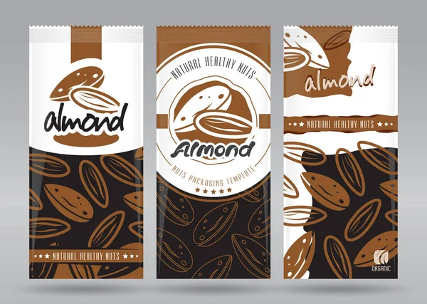 Almond packaging set — Stock Vector