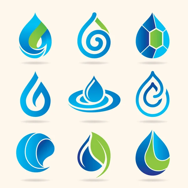 Conjunto Icono Gota Agua — Vector de stock