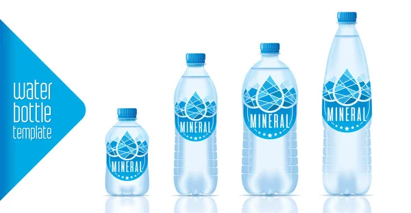 Conjunto de garrafas de água de design pronto — Vetor de Stock