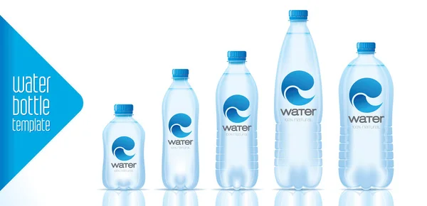 Templat botol air dan desain label siap - Stok Vektor