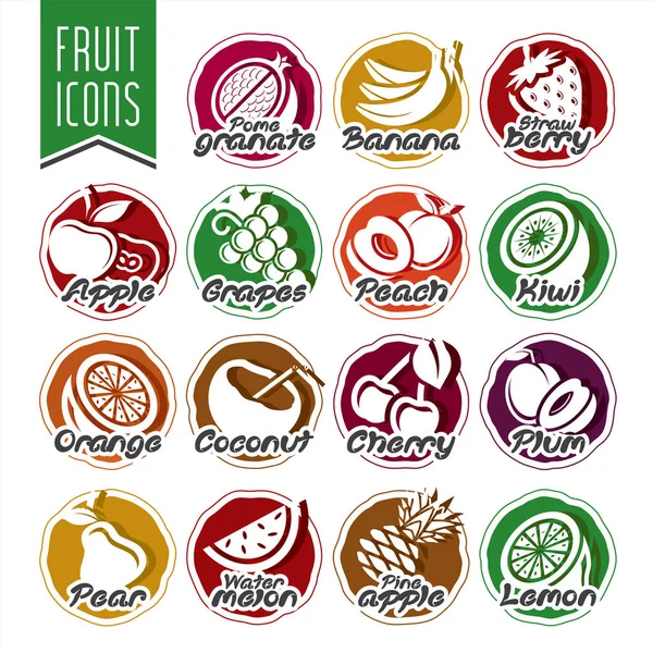 Ready design fruit icon set — Stock Vector