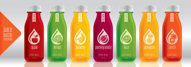 Hazır tasarım vektör suyu, meyve paketi Seti