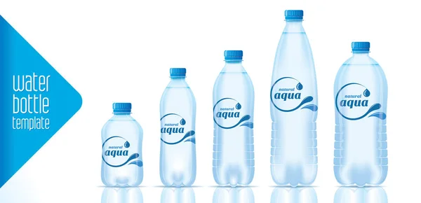 Vektor vizes palack sablon és kész címke tervezés — Stock Vector