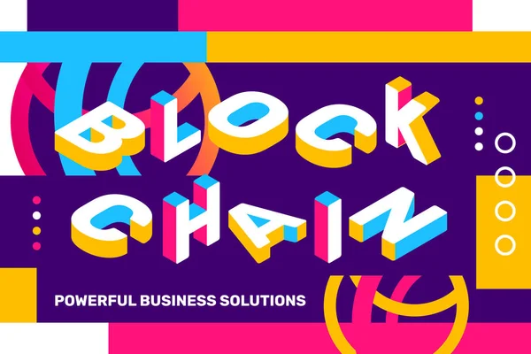 Block Chain Konceptet Ljusa Färgglada Bakgrund Med Abstrakta Inslag Kreativa — Stock vektor
