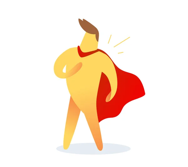 Ilustración Vectorial Super Hombre Color Amarillo Con Capa Roja Sobre — Vector de stock