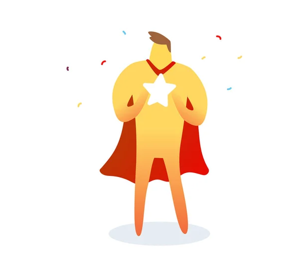 Concepto Personaje Dibujos Animados Campeón Ilustración Vectorial Super Hombre Color — Vector de stock