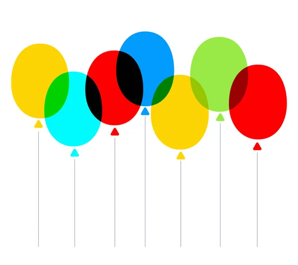 Kreativ Vektorillustrasjon Transparente Høytidsballonger Med Flere Farger Hvit Bakgrunn Flatdesign – stockvektor