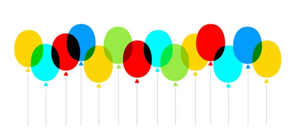 Illustration Vectorielle Horizontale Créative Ballons Vacances Transparents Multicolores Sur Fond — Image vectorielle