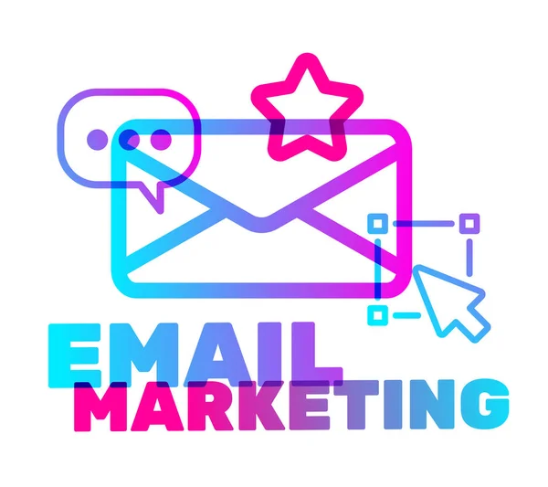 Email Marketing Texto Com Conceito Ícone Ilustração Criativa Vetorial Tipografia — Vetor de Stock