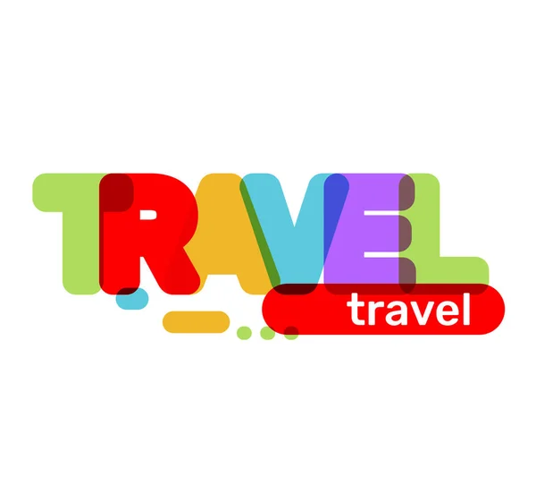 Vector Creative Illustration Multicolor Travel Business Word Lettering Typography Travel — Stock Vector