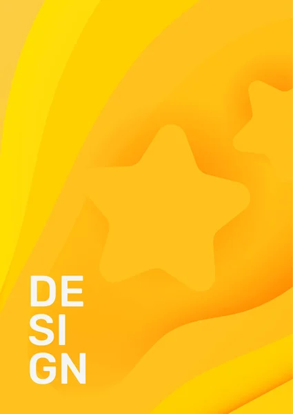 Vettoriale creativo colore giallo brillante verticale taglio carta stile ill — Vettoriale Stock