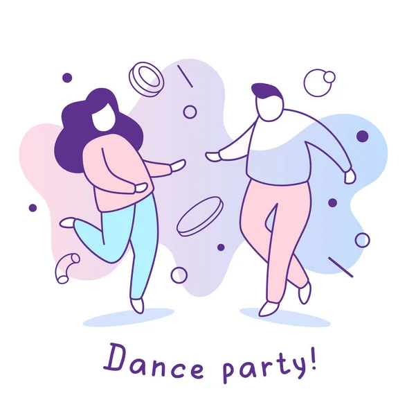 色の backgrou にポーズを踊る人々のベクトルイラスト — ストックベクタ