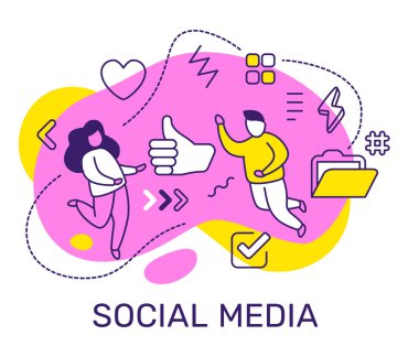 Başparmak yukarı, simge, elem ile insanların Vektör iş illüstrasyon