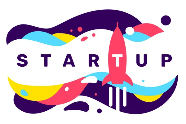 Vektor Creative illustration av Business Startup Word typografi — Stock vektor