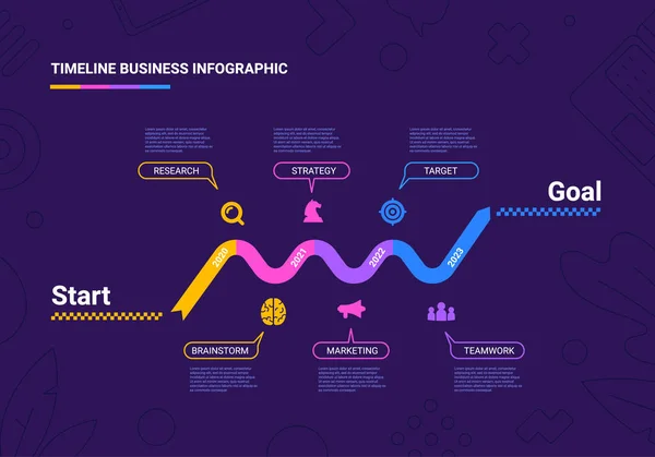 Vector Business Illustration Der Timeline Infografik Vorlage Mit Business Icon — Stockvektor