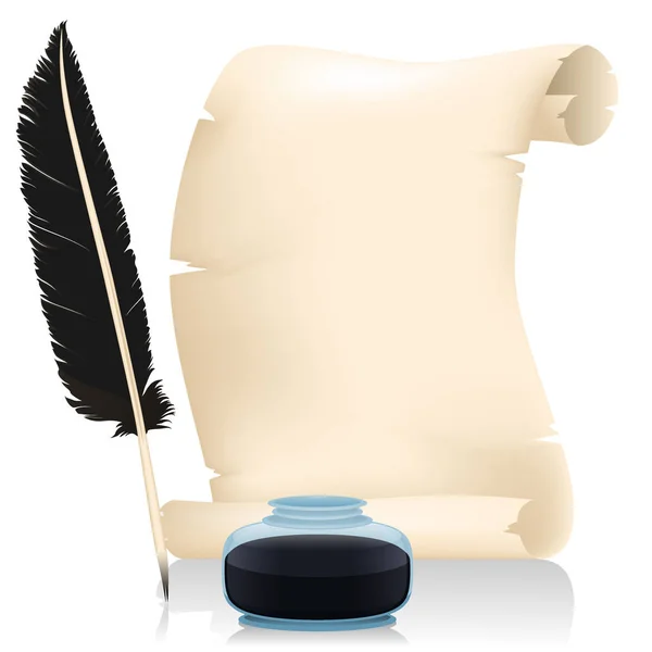 Parşömen, tüy, Inkwell.