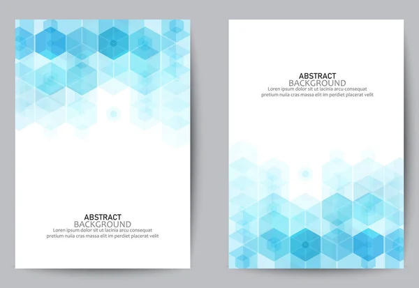 Vektor Banner Abstrakter geometrischer Hintergrund. Design von Broschüren. Blaue Sechseckform — Stockvektor