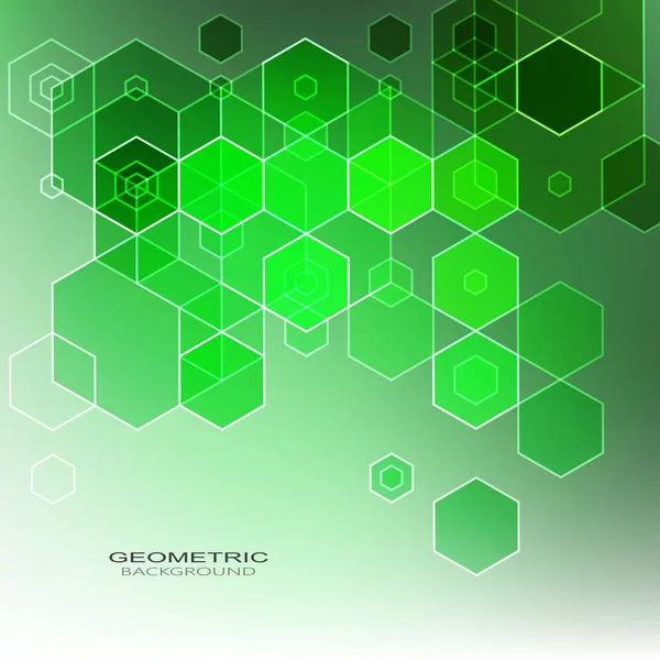 Vector Fundo geométrico abstrato. Modelo de design de brochura. Forma de hexágono verde — Vetor de Stock
