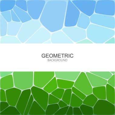 Soyut stil yeşil ve mavi taşlar arka plan. Broşür Şablonu