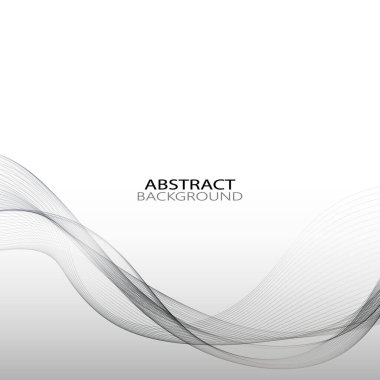 Pürüzsüz soyut stil yatay gri dalga arkaplanı. Vektör illüstrasyonu