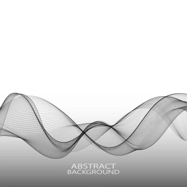 滑らかな抽象的なスタイリッシュな水平灰色の波の背景。ベクターイラスト編 — ストックベクタ